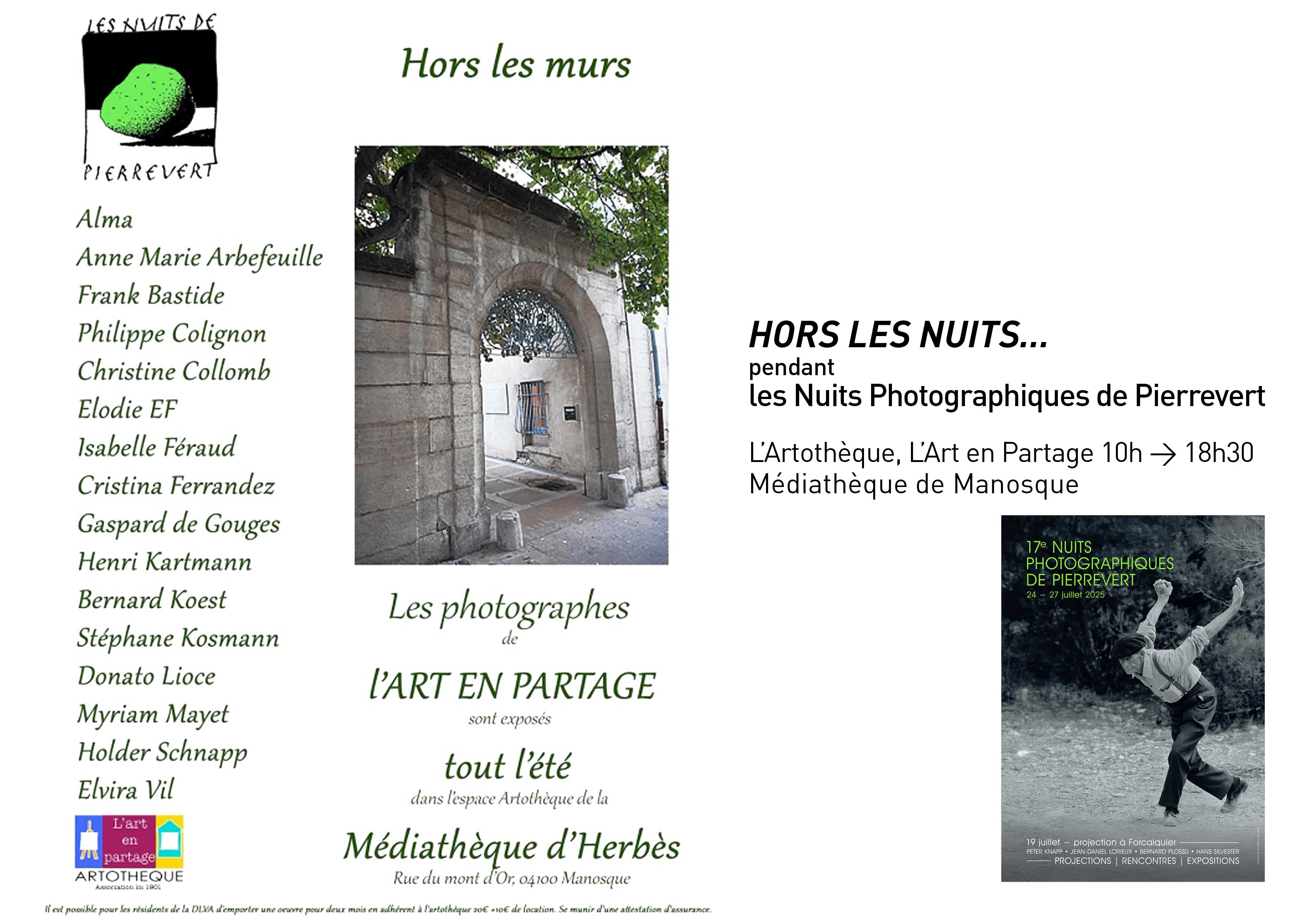 - HORS LES MURS pendant les Nuits photographiques de Pierrevert 2025